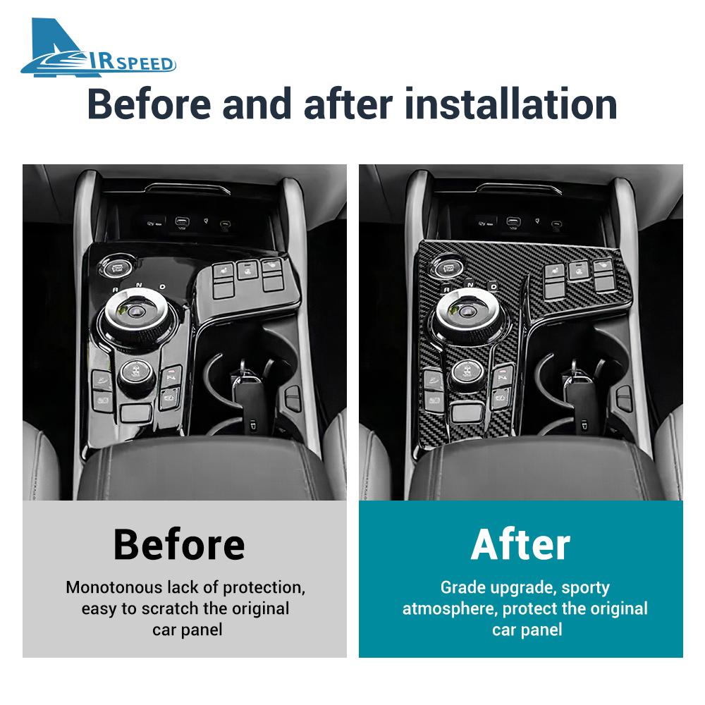 Echter Weicher Kohlefaser-Aufkleber für Kia Sportage NQ5 2025 2025 2025 2025 LHD RHD Auto Schaltgetriebe Panel Verkleidung Innenraum Zubehör