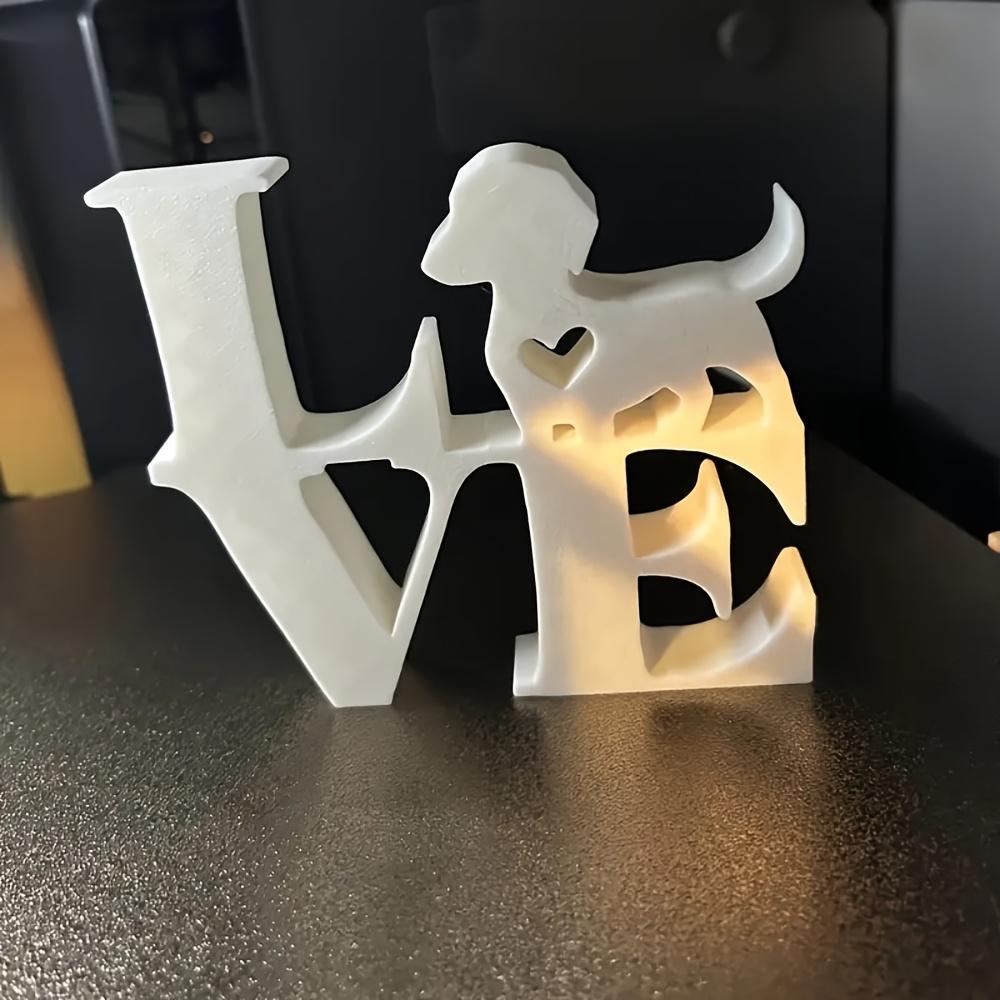 Love Sausage Dog Statue Ornament, 3D Printed Sausage Dog Desktop Decoration Ornament, Sausage Dog and Love Dog Shaped Statues