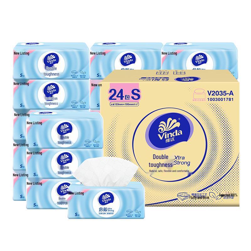 Vinda Tough Embossed Tissue: 24-Pack Household Toilet Paper & Hand Towels