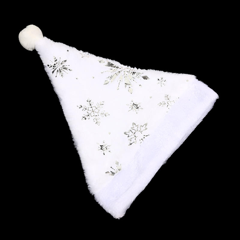 Cute Bronzing Snowflake Imitation Rabbit Fur Christmas Hat Star Plush Hat Adult Children Party Decorations