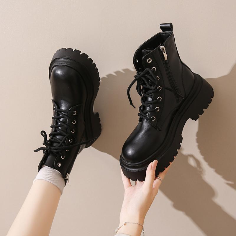 Mode Damen Stiefeletten Herbst Winter Mode Chelsea Boots Damen Reißverschluss Plateauabsatz Sport Goth Schuhe für Damen Zapatos De Mujer