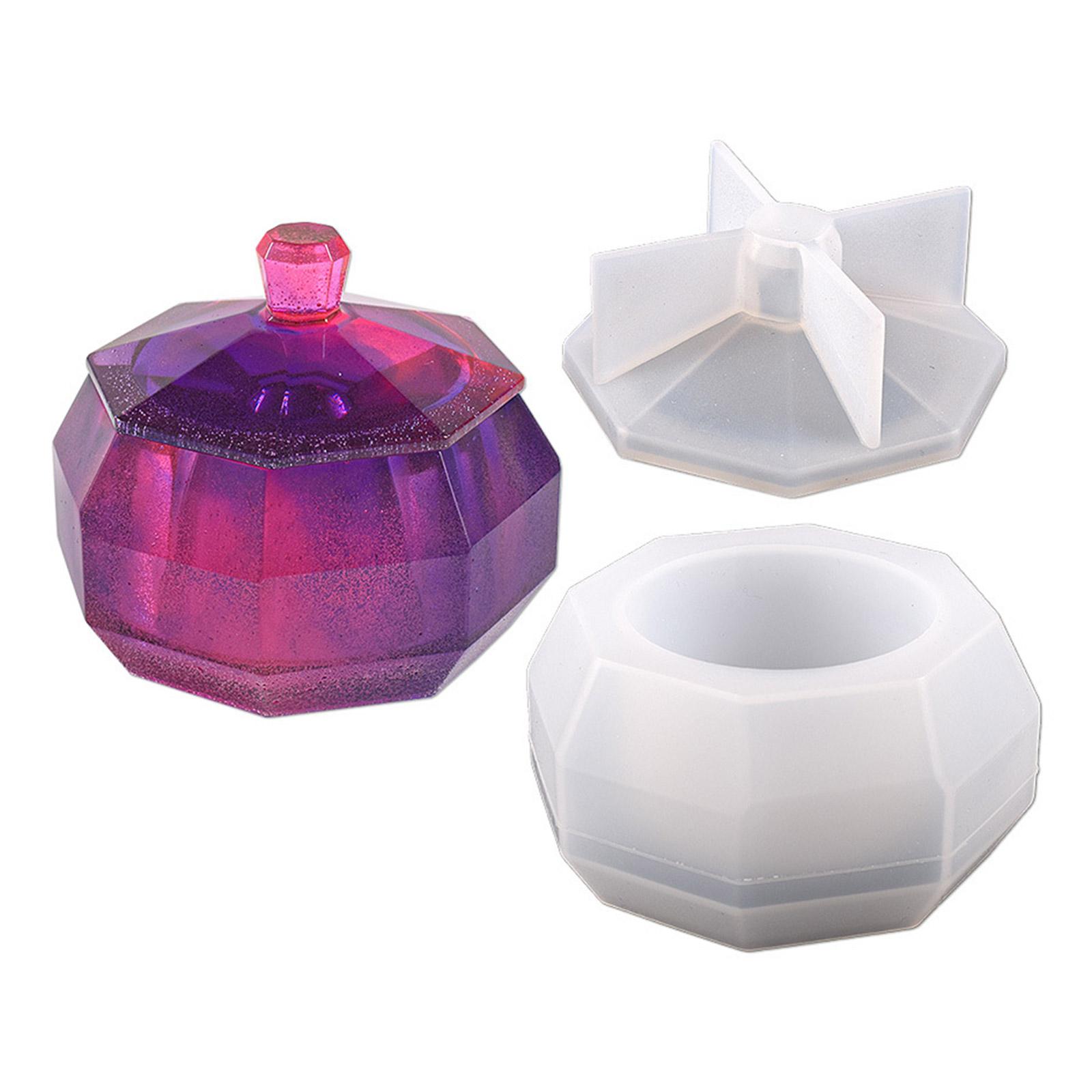 

2x Durable Silicone Molds Unique Octagonal Storage Box Resin Mold Jewelry Holder Box with Lid Epoxy Mold Home Ornament 1