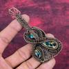 Copper Neon Apatite Pendant Guitar Gemstone Jewelry Copper Wire Wrapped Pendant