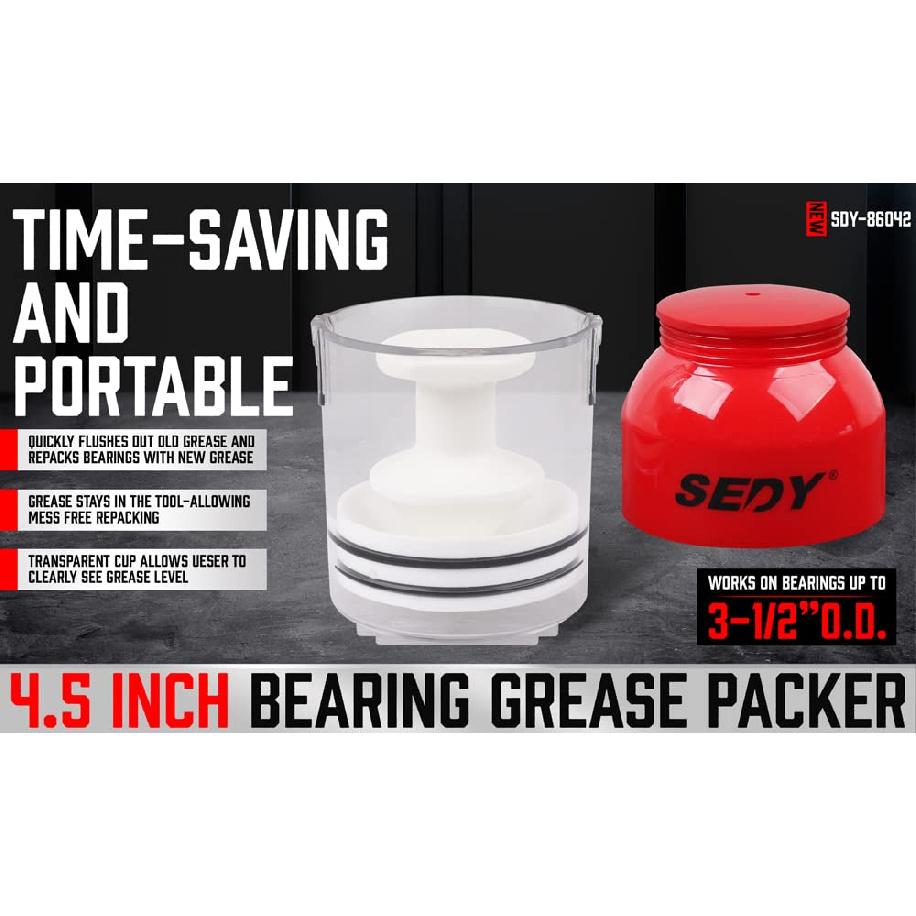Premium Bearing Packer Kit, Handy Wheel Bearing Packer Tool Portable Wheel Bearing Grease Packer, Effortlessly Flushes Old Grease And Repacks Wheel