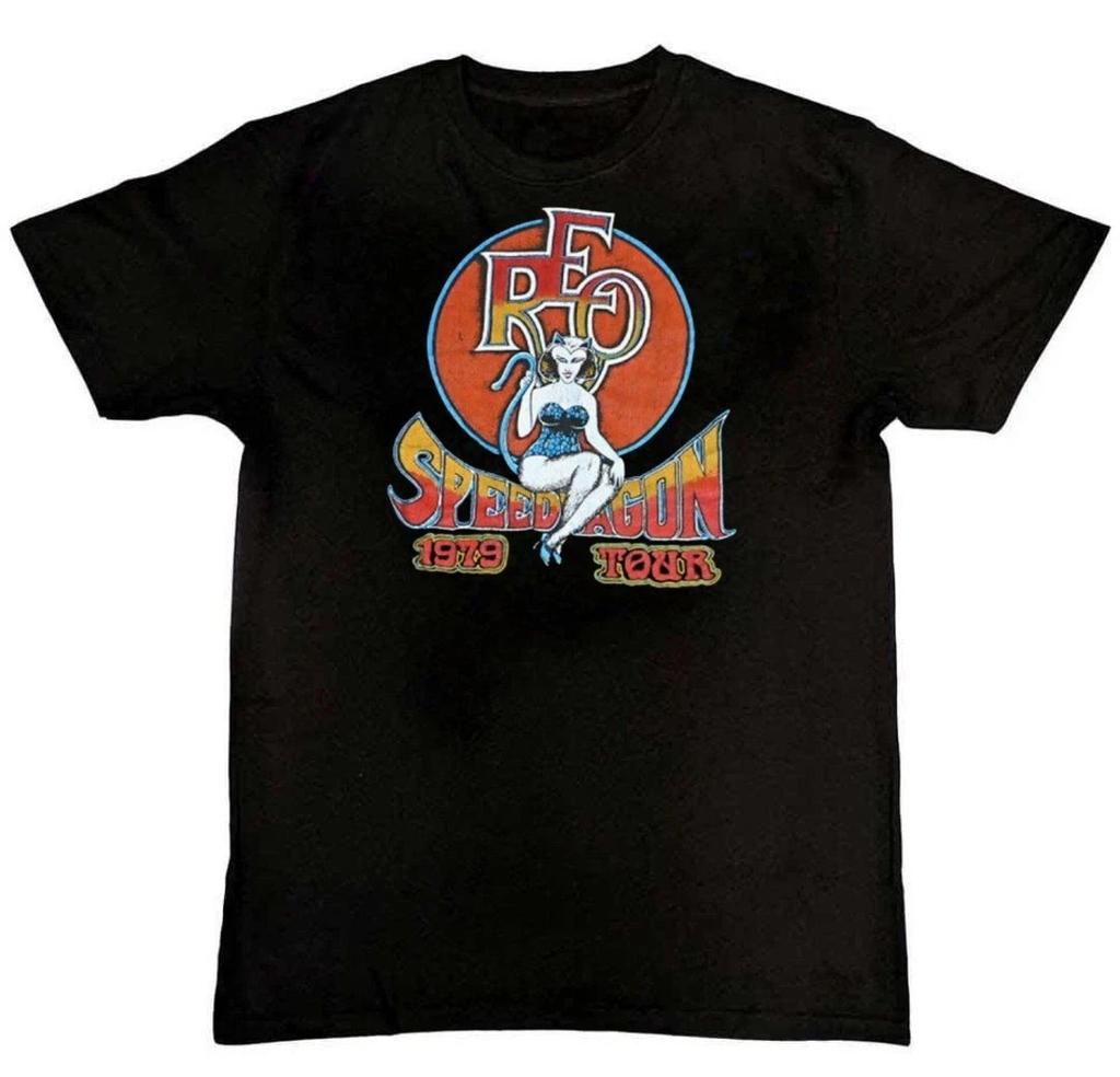 Rare! REO Speedwagon Band Graphic Print Mens Unisex 100% Cotton T-shirt Mens Tees Top