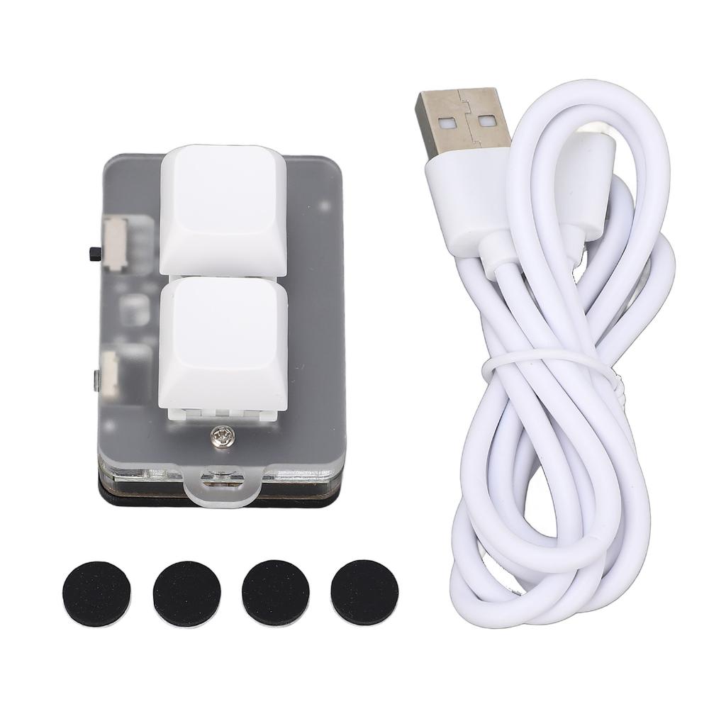 2 Tasten Tastatur USB C Kabelgebunden Bluetooth Verbindung Blaue Schalter Programmierbare Makro Mini Mechanische Tastatur