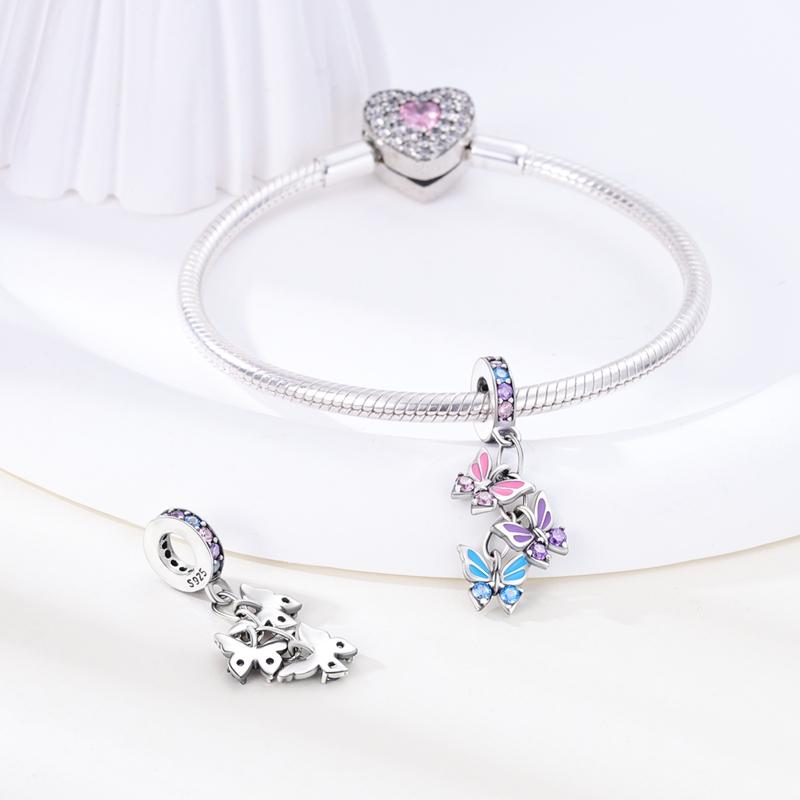 Copper Craft Beads Butterfly Style Tassel Charms Fit Authentic Bangle Bracelet Pendants Handmade Jewellery Present Ideal For Women