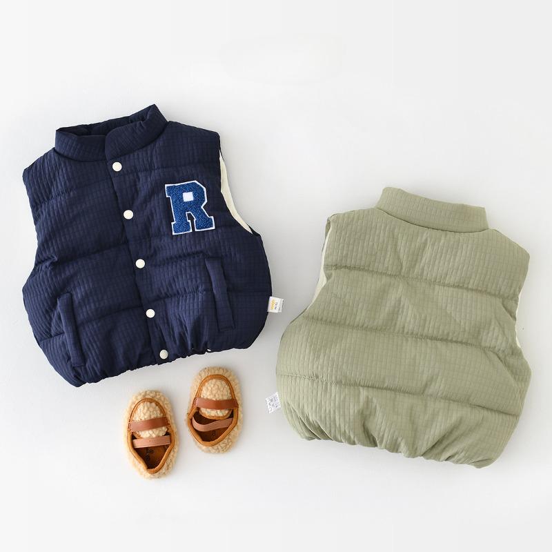 Kinder baumwolle weste herbst und winter Koreanische version weste infant brief bestickt oberbekleidung top baby verdickt weste