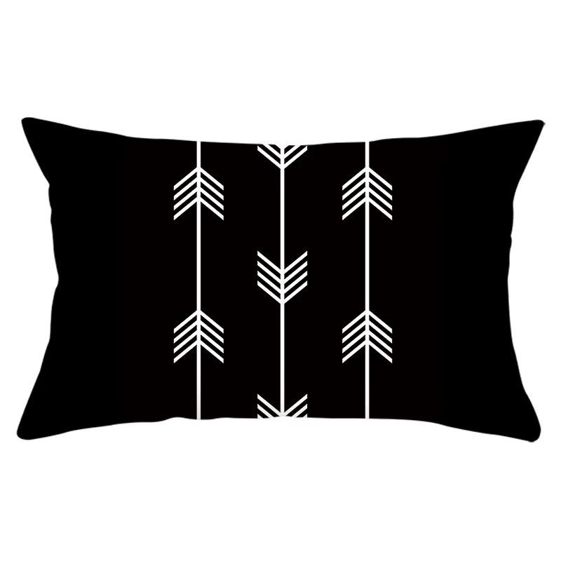 30*50cm Geometric Black and Yellow Pattern Printing Decorative Sofa Living Room Home Furnishing Polyester Rectangular Pillowcase