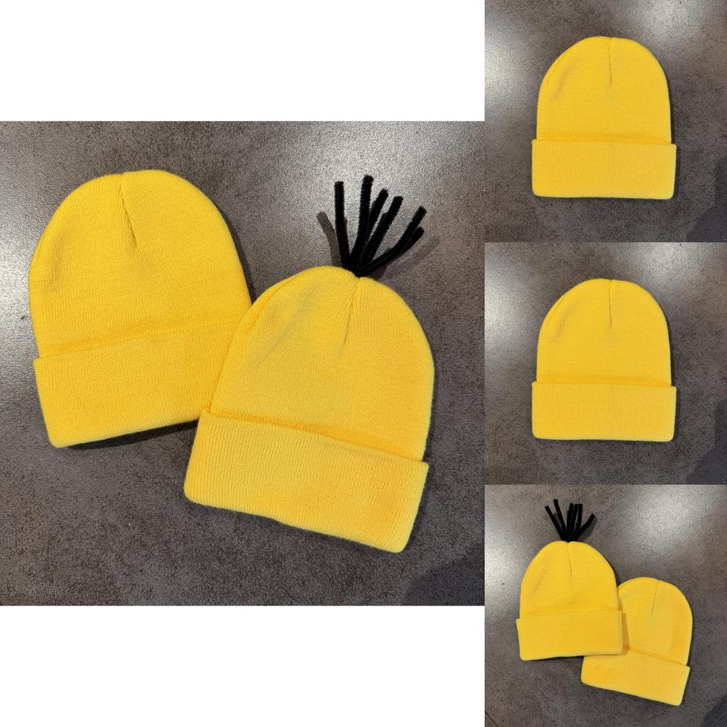 Minions Cartoon Knit Beanie Hat For Winter Warmth And Streetwear Fashion
