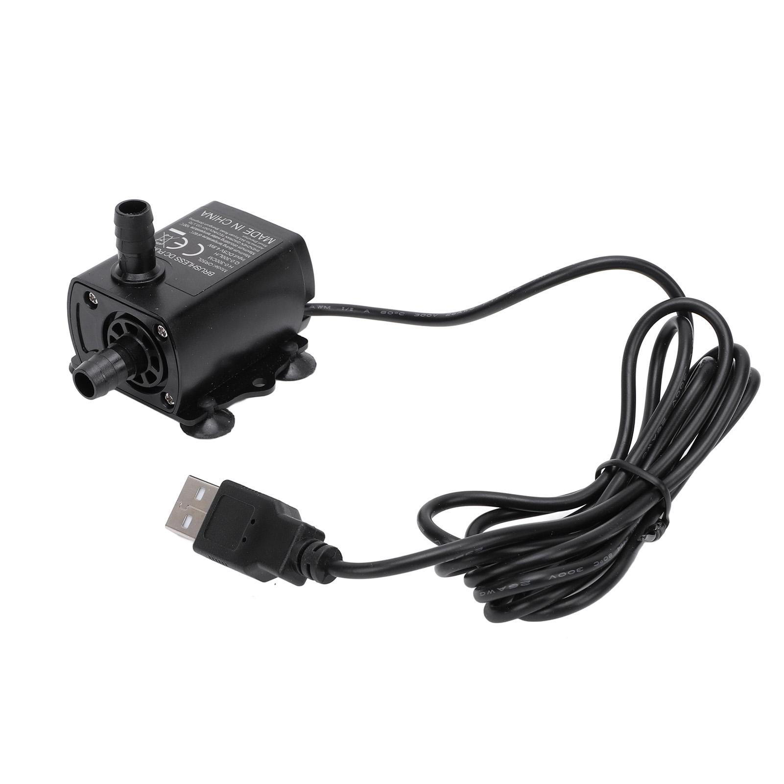 

Submersible Water Pump Aquarium Fountain with Flow Adjustment Function USB Interface DC 5V 4.8W 300L H Lift 300cm for
