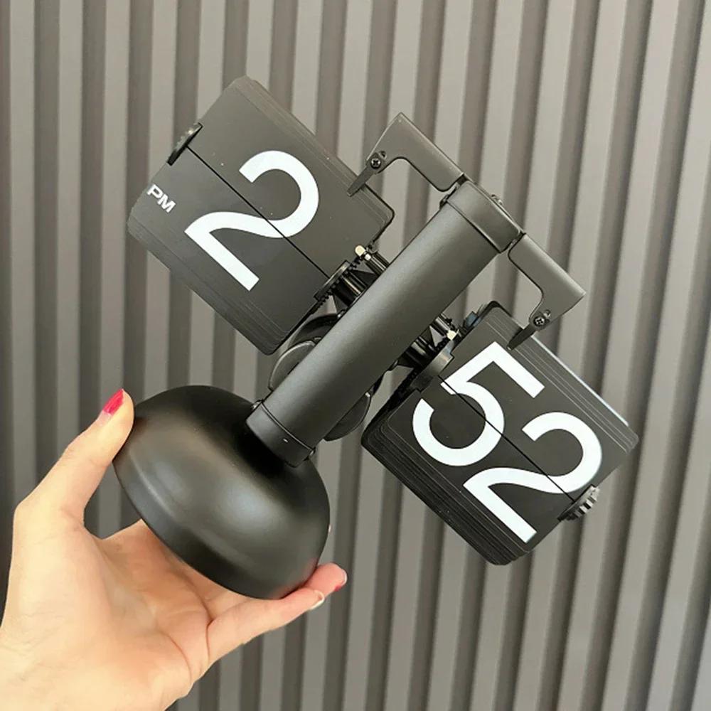 Автоматические перелистывающие часы в европейском стиле, ретро-настольные часы для гостиной, маленькие балансировочные механические перелистывающие часы, домашний декор