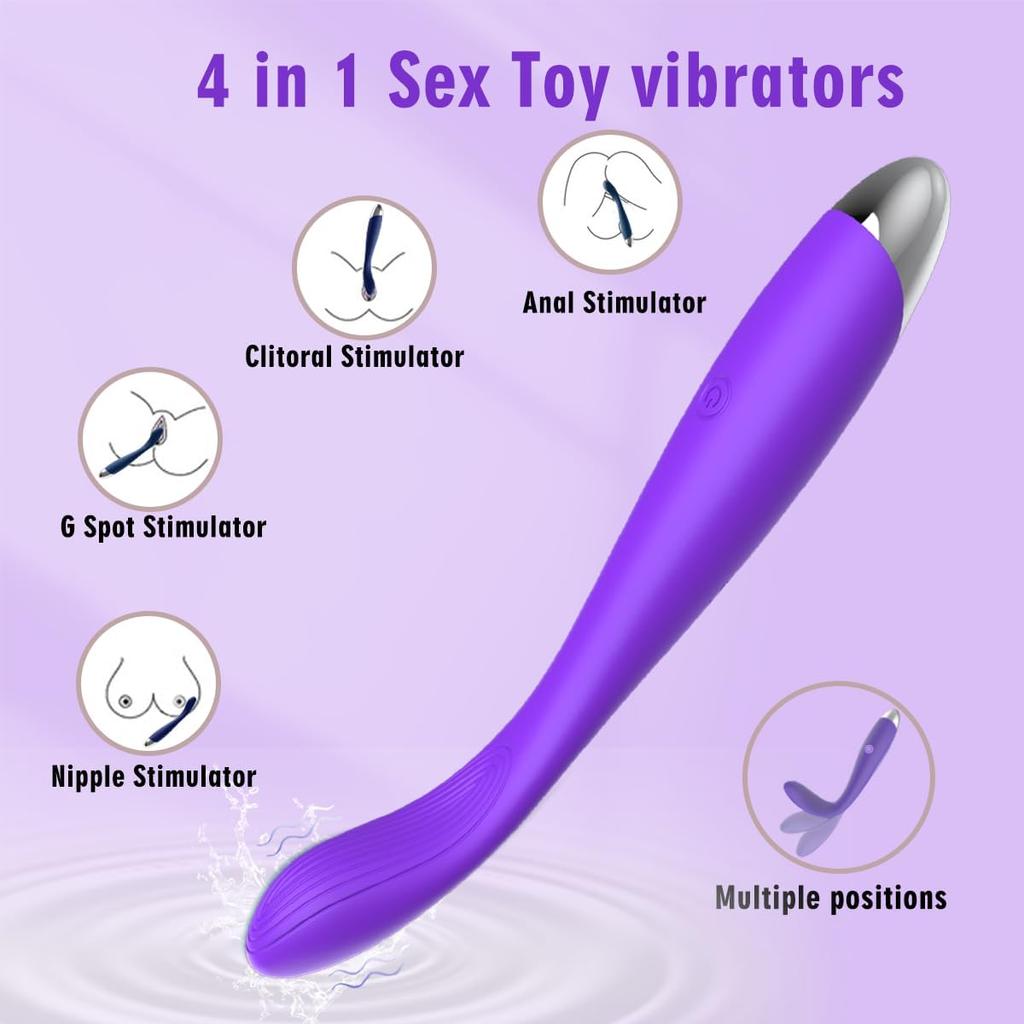 Vibrierender Stab für Frauen, Vaginalmassagestab, Klitorisstimulator, Brustmassagegerät, wasserdicht, einstellbare Frequenz, Sexspielzeug, Grün/Lila