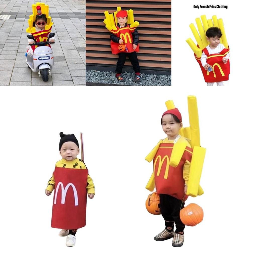 Buntes Pommes-Kostüm für Kinder, ideal für Weihnachten, Neujahr, Halloween, Kindertagspartys