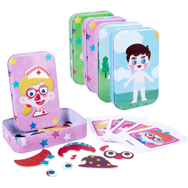 Tin Box Magnetic Dress-Up Puzzle: Children's Educational Toy for Early Development
