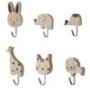 Cute Design Animal Hook Hickory Wood Wall-Mounted Hook Ins Style Perforated Hook  Wardrobe