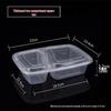 Two-Compartment 1000ml Black Rectangular Disposable Bento Lunch Box