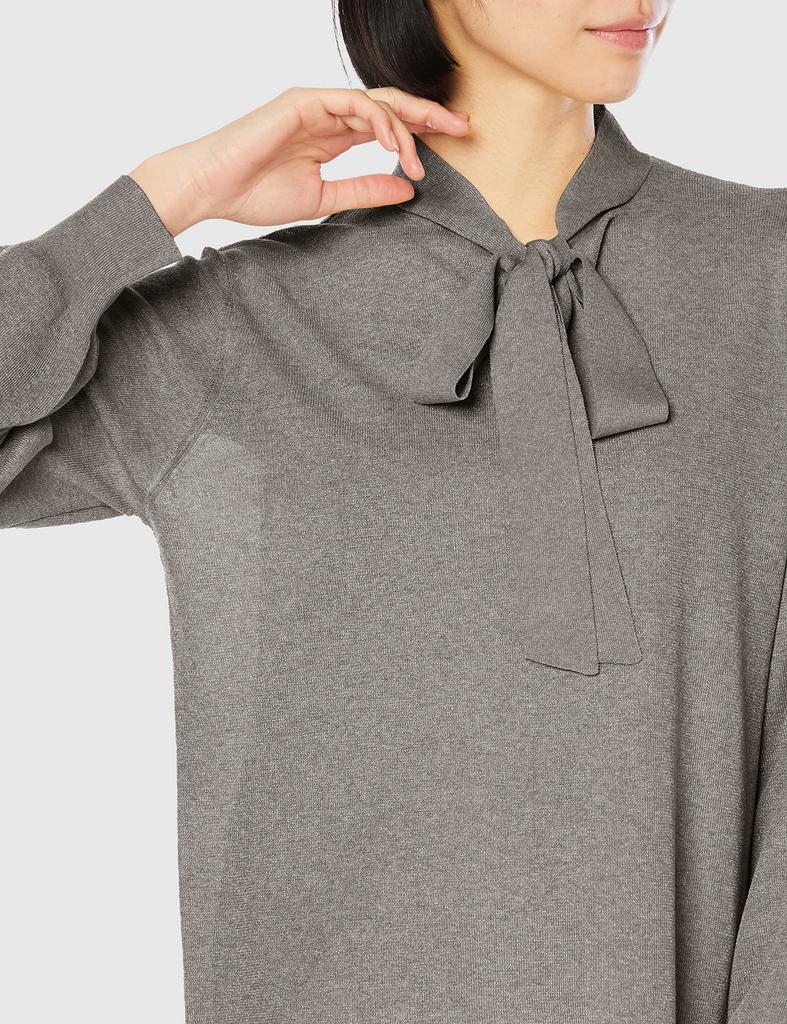 Mira Owen SET UP Bowtie Lame Knit GRY 1 Top, 09WNT225008, Women's,