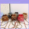 Stylish Pu Plaid Crossbody Bag With Bow And Chain For Kids In Various Colors