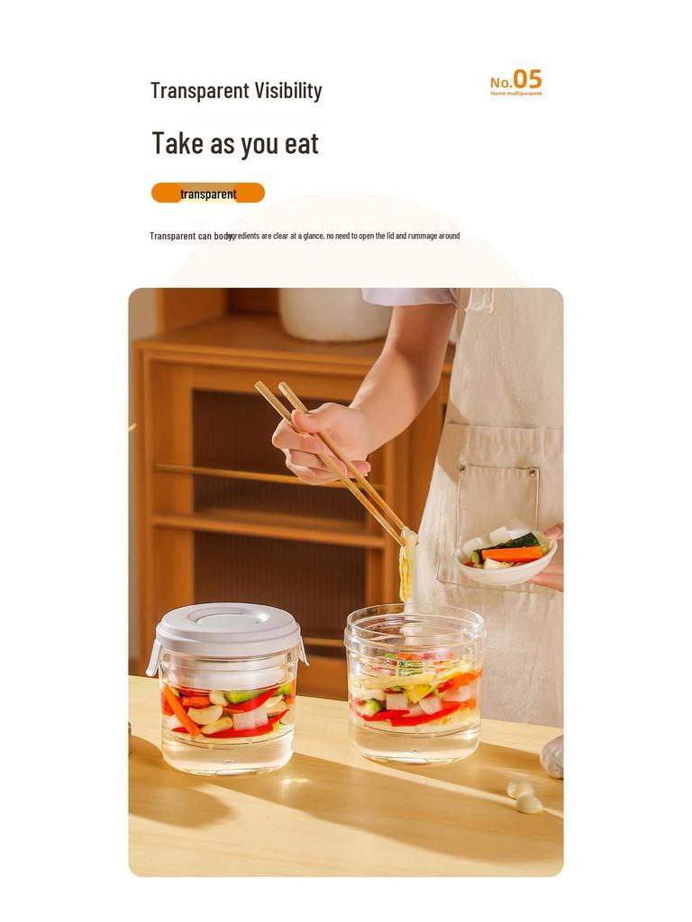 Airtight Plastic Pickle Jar - Food-Grade Kimchi & Vegetable Container