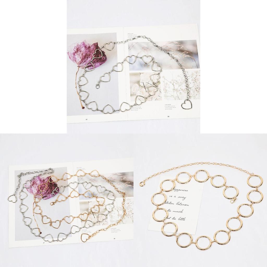 Heart Leaf Metal Belt For Women With Embellished Charm For Fashion Dress Wear