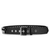 Hollow Bullet Decoration Belt Fashion Ladies Leather Studded Gift Man Goth Rock Wild Adjustable Women Punk Black Belt