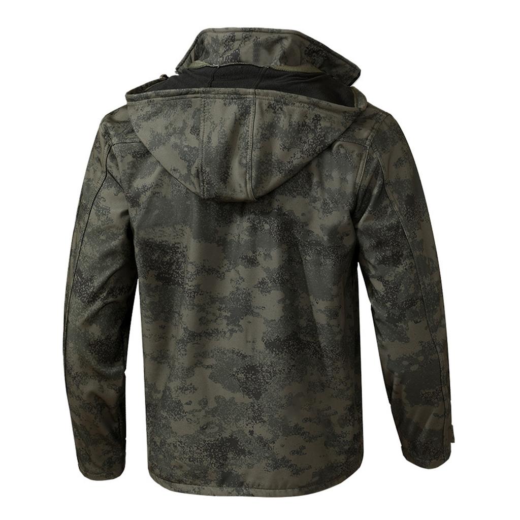 Men's Fleece Jacket Suit Windproof And Waterproof Outdoor Cold Proof Warm Cotton Jacket Thickened Suit