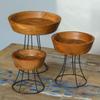 Teak Serving Bowls With Stands Set of 3