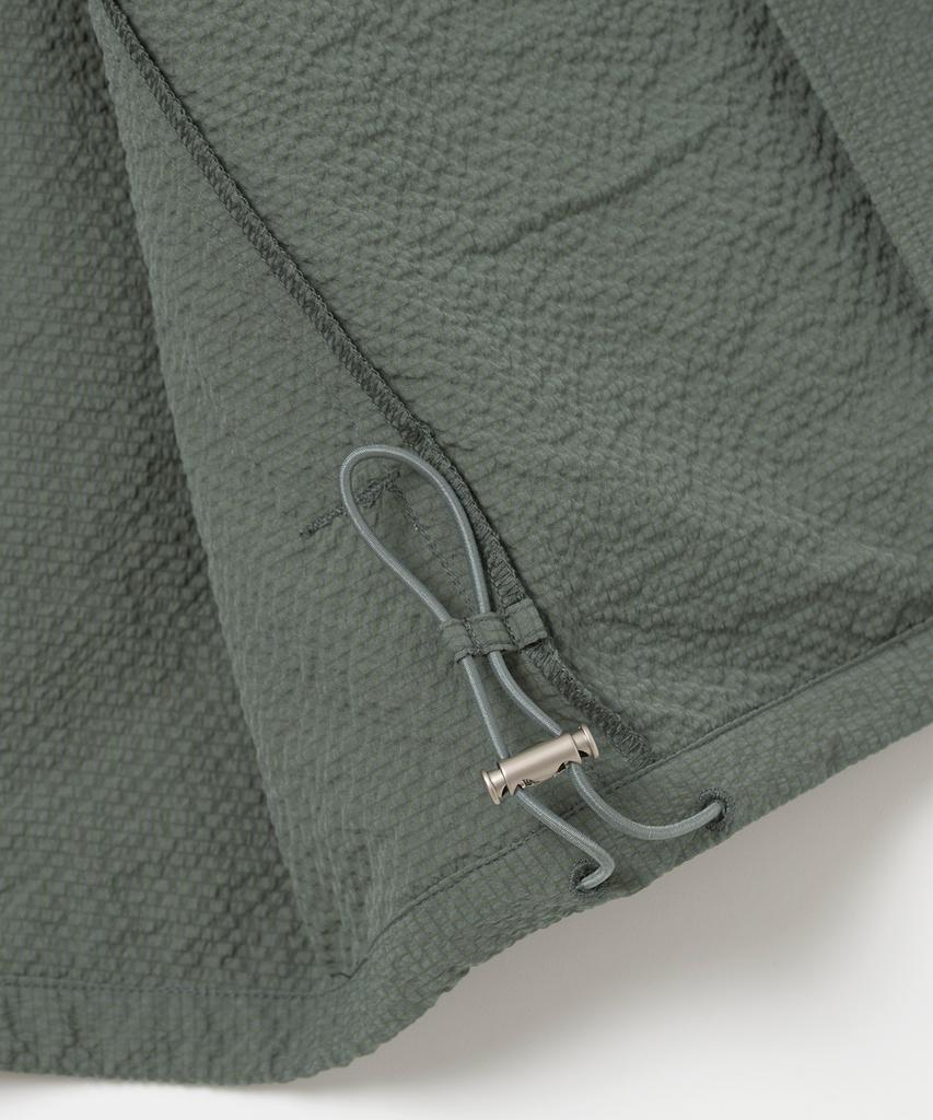 MILLO ARCHIVE Seersucker Zip-Up Half Shirt [Shadow Green]