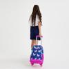 Coral High Kids Navy Blue Pink Unicorn Patterned Three-Compartment Squeegee Backpack 23366