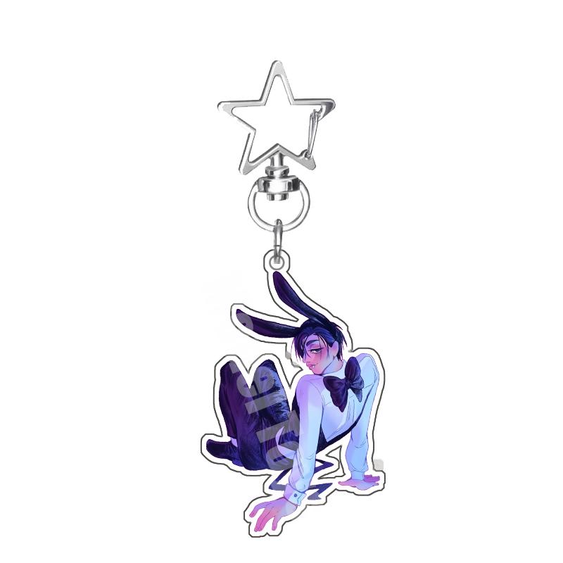 Rabbit Cafe Series Alien Stage Luka Ivan Till Mizi Hyuna Character Acrylic Keychain Decoration Pendant Fans Exquisite Gift 6Cm