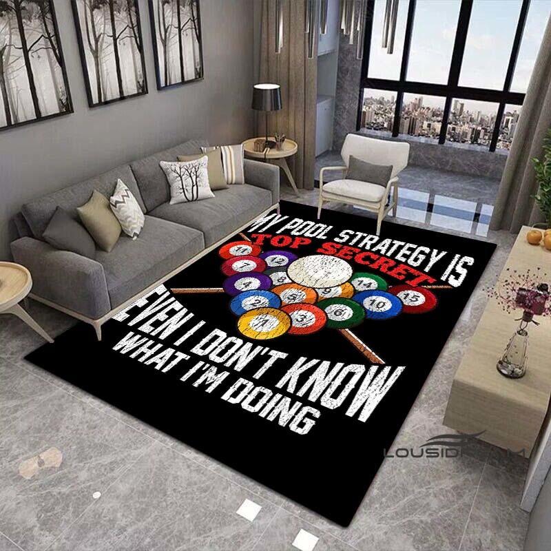 3D Color Black Pool Table Mat Carpet, Billiard Carpet, Ball Sports Carpet, Suitable for Living Room, Floor, Living Room,