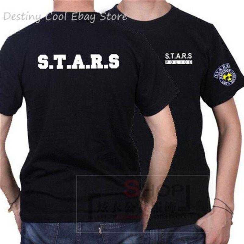 Unisex Shirt Cotton Oversize Large Size Unisex Resident Evil STARS Biohazard Cosplay Costume Short Sleeve Cool T-shirt ;