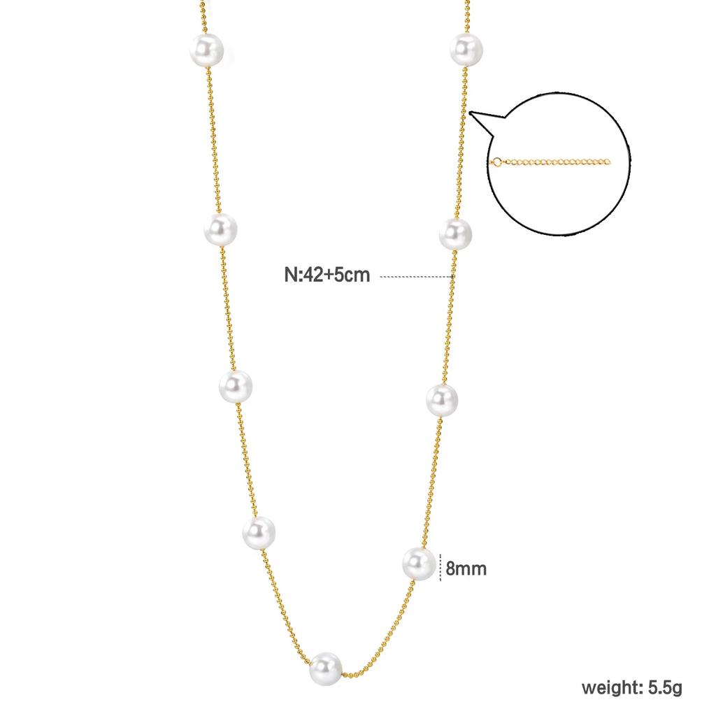 Women's Fashion Geometric Jewelry Light Luxury Multiple Styles Stainless Steel Pearl Pendant Choker Necklace