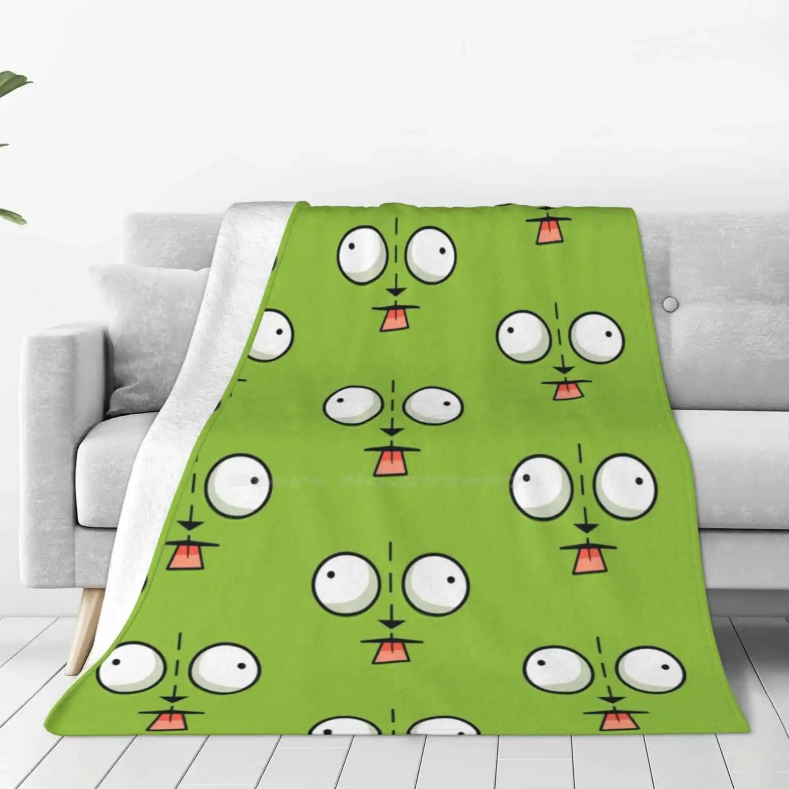 Gir Face-Invader Zim Cartoon Soft Warm Light Thin Blanket Gir Face Gir Artwork Cartoon Invader Zim Gir Invader Zim Artwork Gir Size: 75*100cm, Weight: 230 GSM