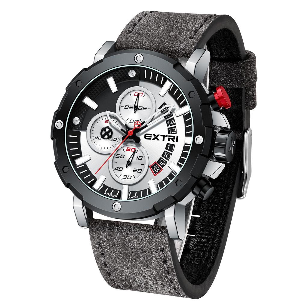 Extri Men'S Belt Watch Fashion Waterproof Luminous Calendar Quartz Watch