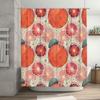 Vibrant Fruit Shower Curtain Coral Red Orange Pattern Decorative Fabric Bath Hanging Waterproof Home Bathroom Accessory 72X84 In
