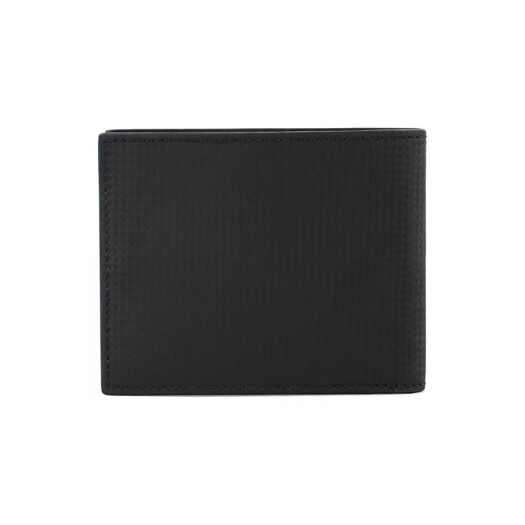 Montblanc Solid Color Short Foldable Logo Leather Wallet Men wallet Black 111144
