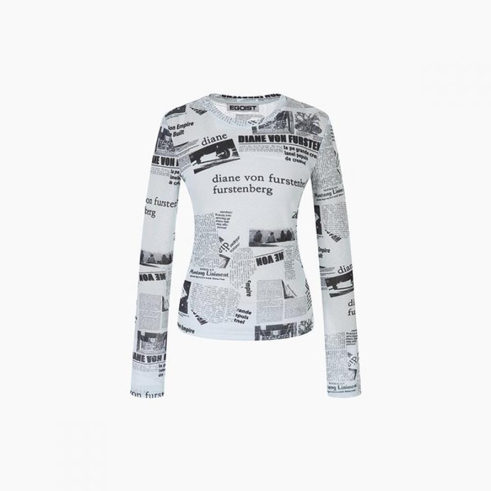 EGOIST Sheer PrinTing Slim FiT T shirT  Es2cl365 