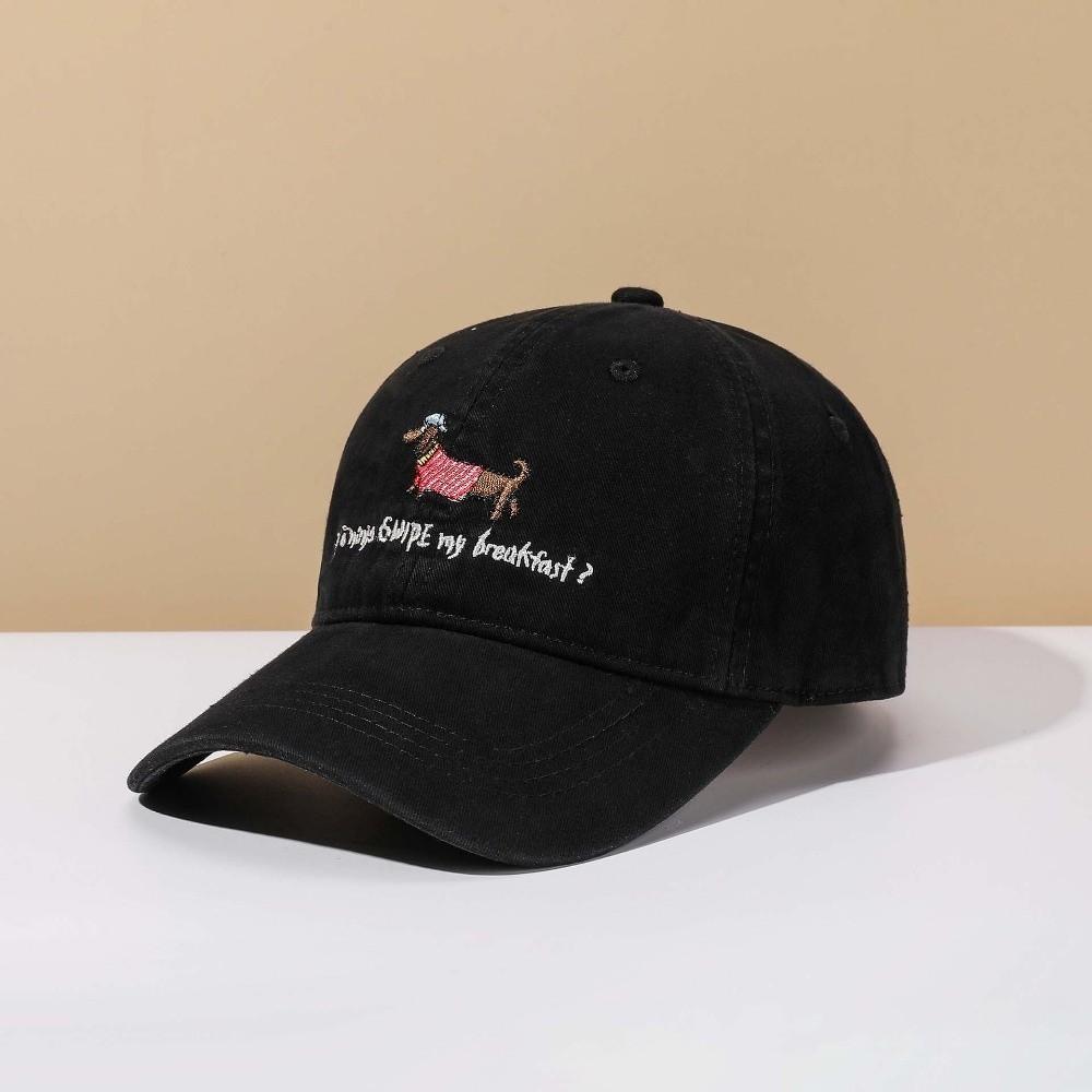 Sunscreen Embroidered Peaked Hat Korean Style Couple Sunshade Casquette Sports чёрный
