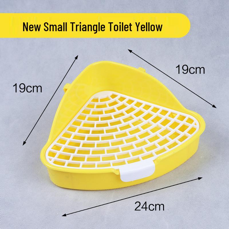 Raised Anti-Splash Triangle Pet Toilet for Rabbits, Guinea Pigs, and Chinchillas – Small and Large Sizes Available