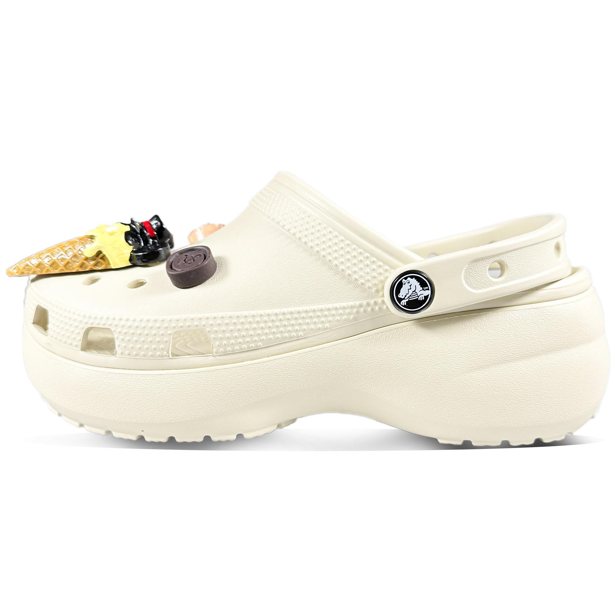 

Crocs Classic Platform Clog EVA Ice Cream Cloud Beach Versatile Casual and Comfortable Hole Shoes Women s Bone White 36-37