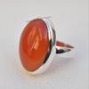 Natural Carnelian Ring, Handmade Ring, 925 Sterling Silver Ring, Gift for Her, Simple Oval Ring, Anniversary Gift, Gemstone Ring