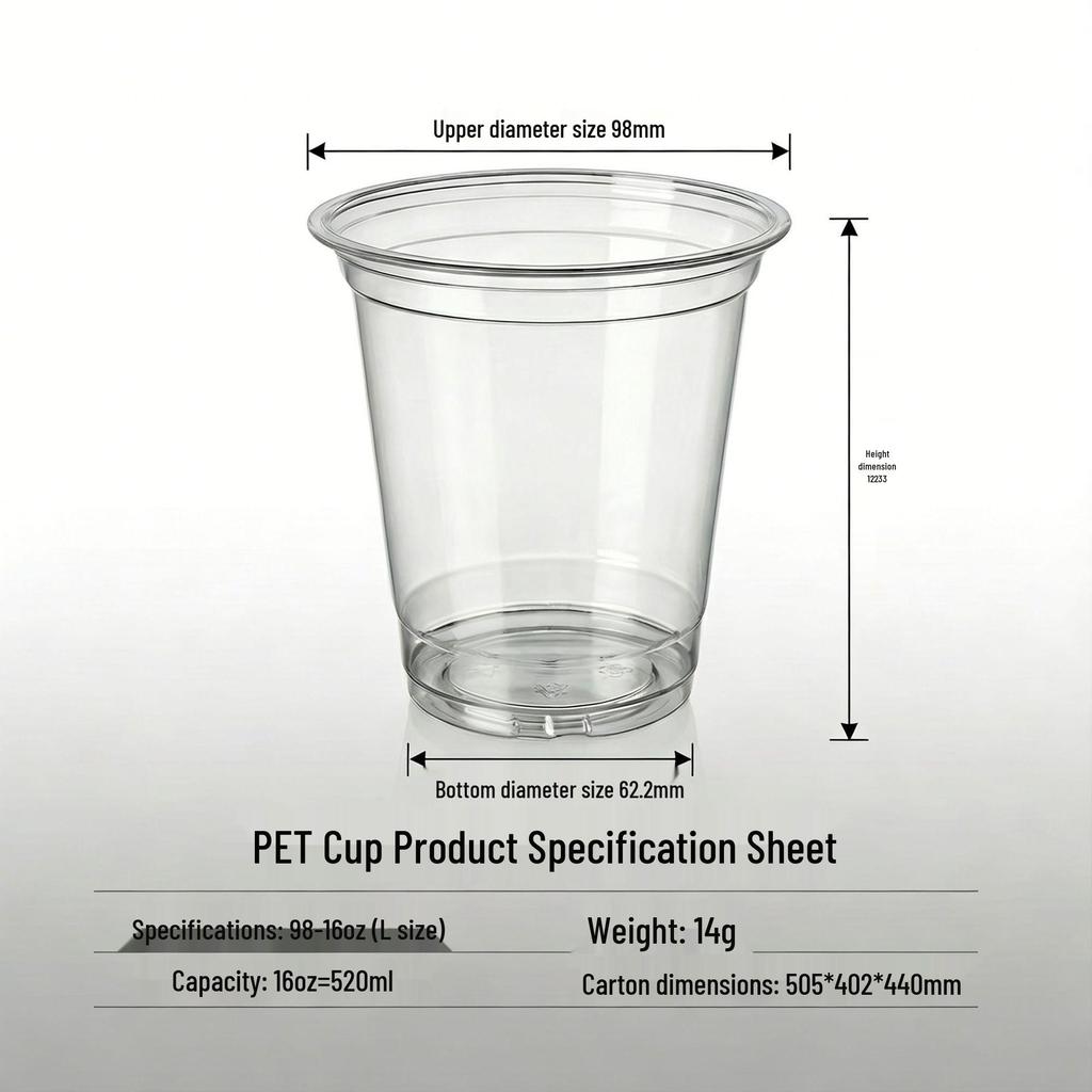 16 Oz Clear Disposable Plastic Cold Drink Cup with Lid and Straw