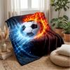 Fiery Football with Lightning Theme blanket Lightweight Warm Flannel Blanket Decorative Throw Blanket for Home Decoration