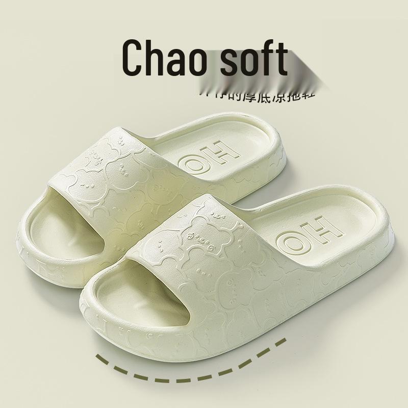 

Women s and Men s Summer Indoor Non-Slip, Odor-Resistant Cartoon Bear Bathroom Slippers 36-37