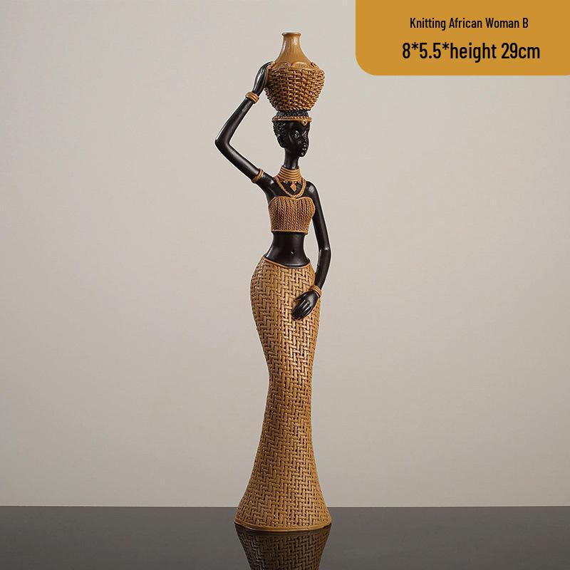 Ретро Африканское Искусство Дама Смола Орнамент для Декора Гостиной и Фойе