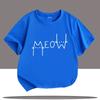 Cute and interesting cat pattern printed summer cartoon fashion casual girl boy round neck short sleeved Tshirt top