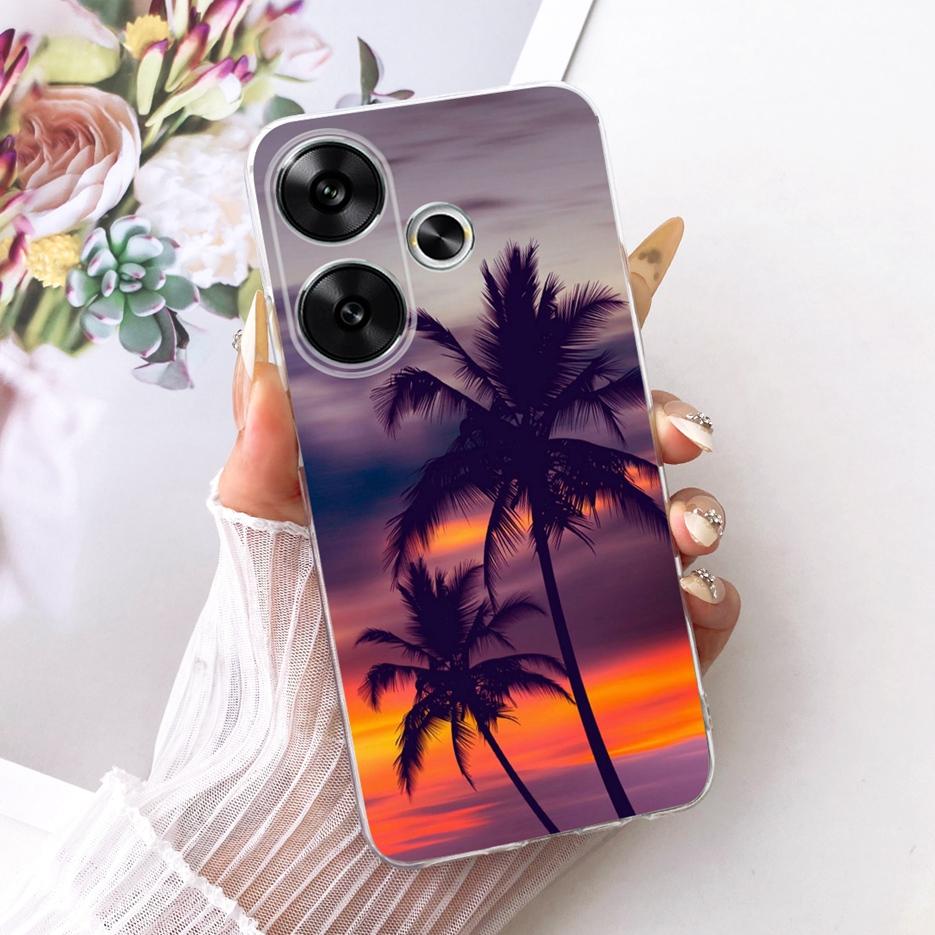

For Xiaomi Poco F6 Case Luxury Flowers Butterfly Painted Cover Soft Slim Phone Case For Xiaomi Redmi Turbo 3 Turbo3 PocoF6 Shell Xiaomi Redmi Turbo 3