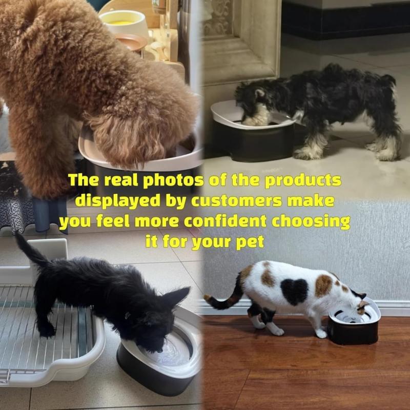 Spill-Resistant Pet Water Bowl Spill Proof Wide Drip Proof Large Capacity 1L/2L Easy to Clean